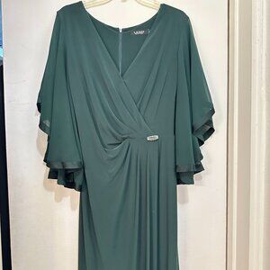 Ralph Lauren floor length Evening Gown, Size 14,  Beautiful deep green.